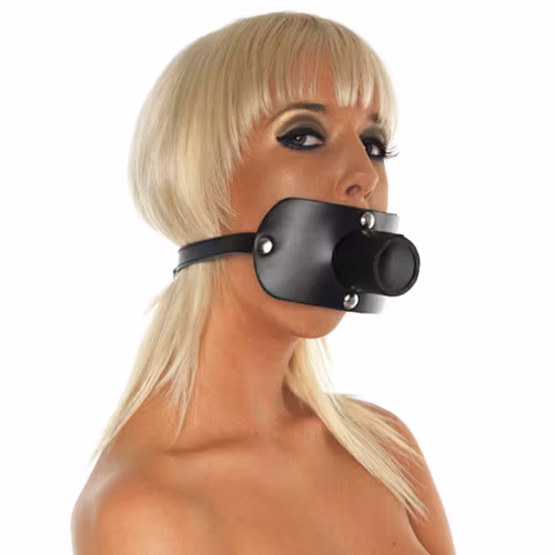 Leather Gag With Urine Tube