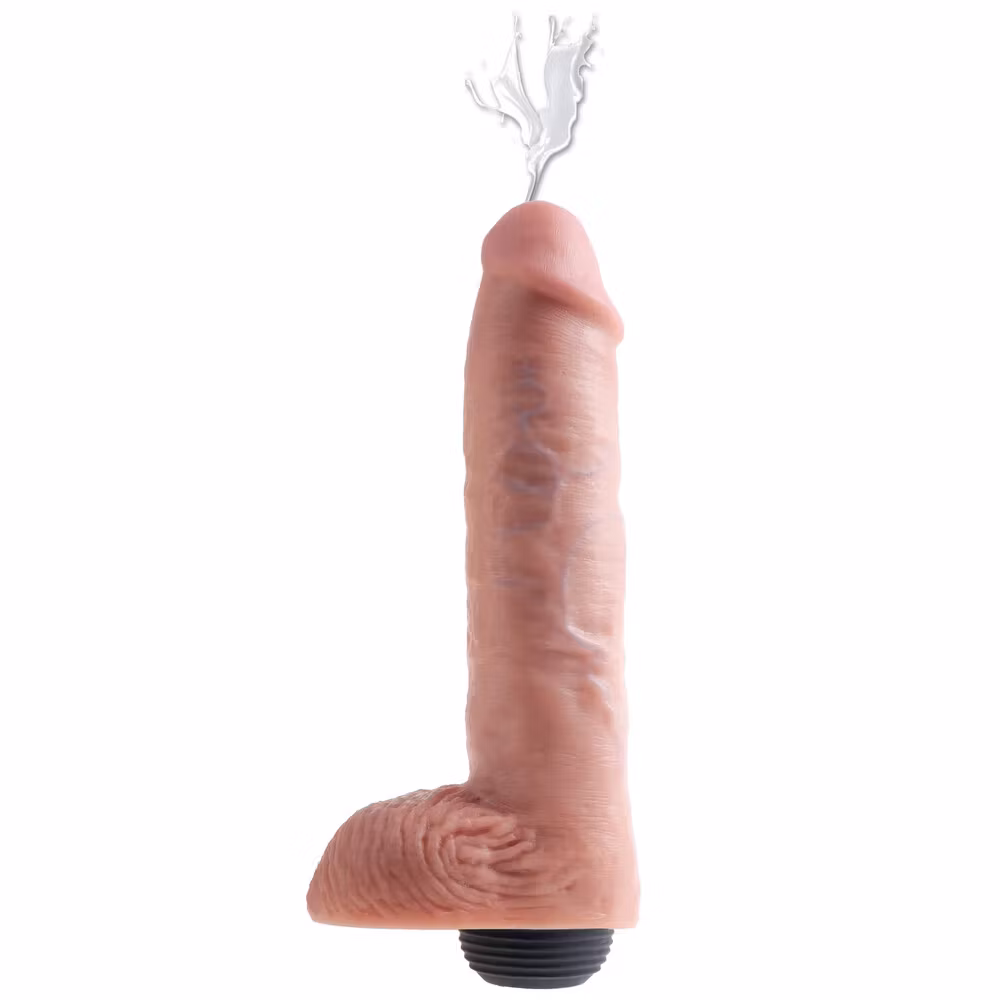 King Cock 11 Inch Squirting Cock With Balls Flesh