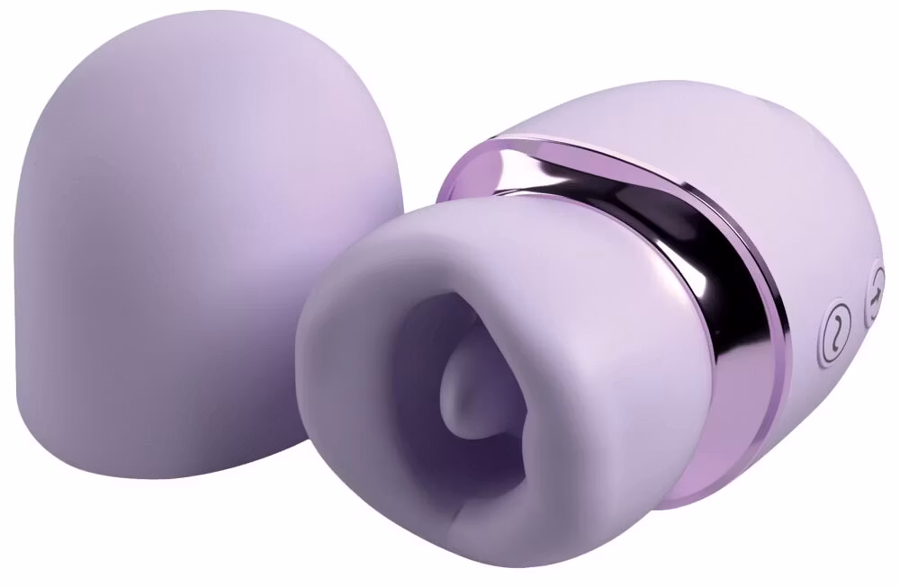 Hello Kiss ProTongue vibrator with a sucking mouth Pleasures the clitoris and other hotspots Lips open and close in 3 modes Tongue with 7 vibrating licking modes Functions can be controlled separately