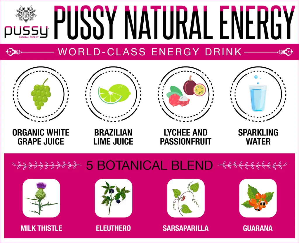 PUSSY NATURLIG ENERGIDRIKK