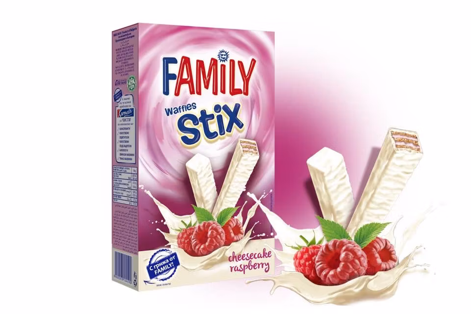 MINI WAFFLES FAMILY STIX RASPBERRY CHEESECAKE