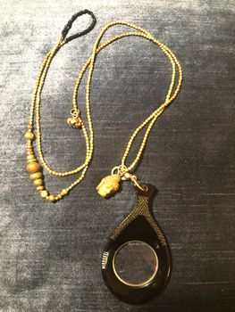 Budda hänge på halsband med blandade guld och koppar pärlor