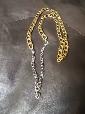 Halsband guld & silverfärgad  kedja 84cm