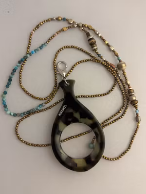 ”Handgjorda halsband” vackra turkoser med brons och silver metall pärlor.  98cm