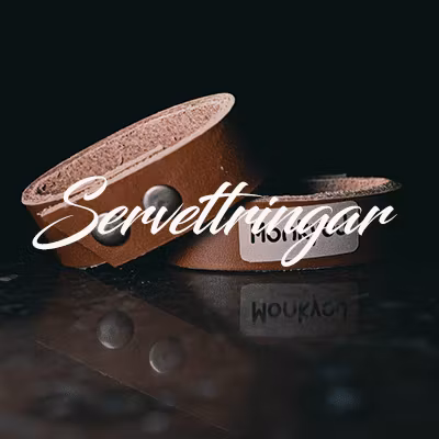 Servettringar - MonkyoJ - Recykling med detaljer av läder