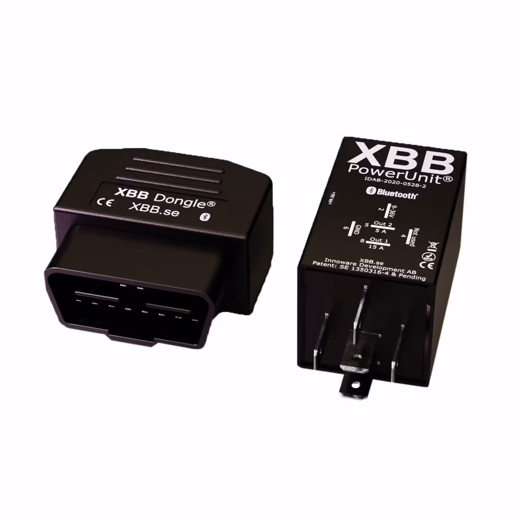 XBB Dongle og XBB Powerunit som følger med pakken