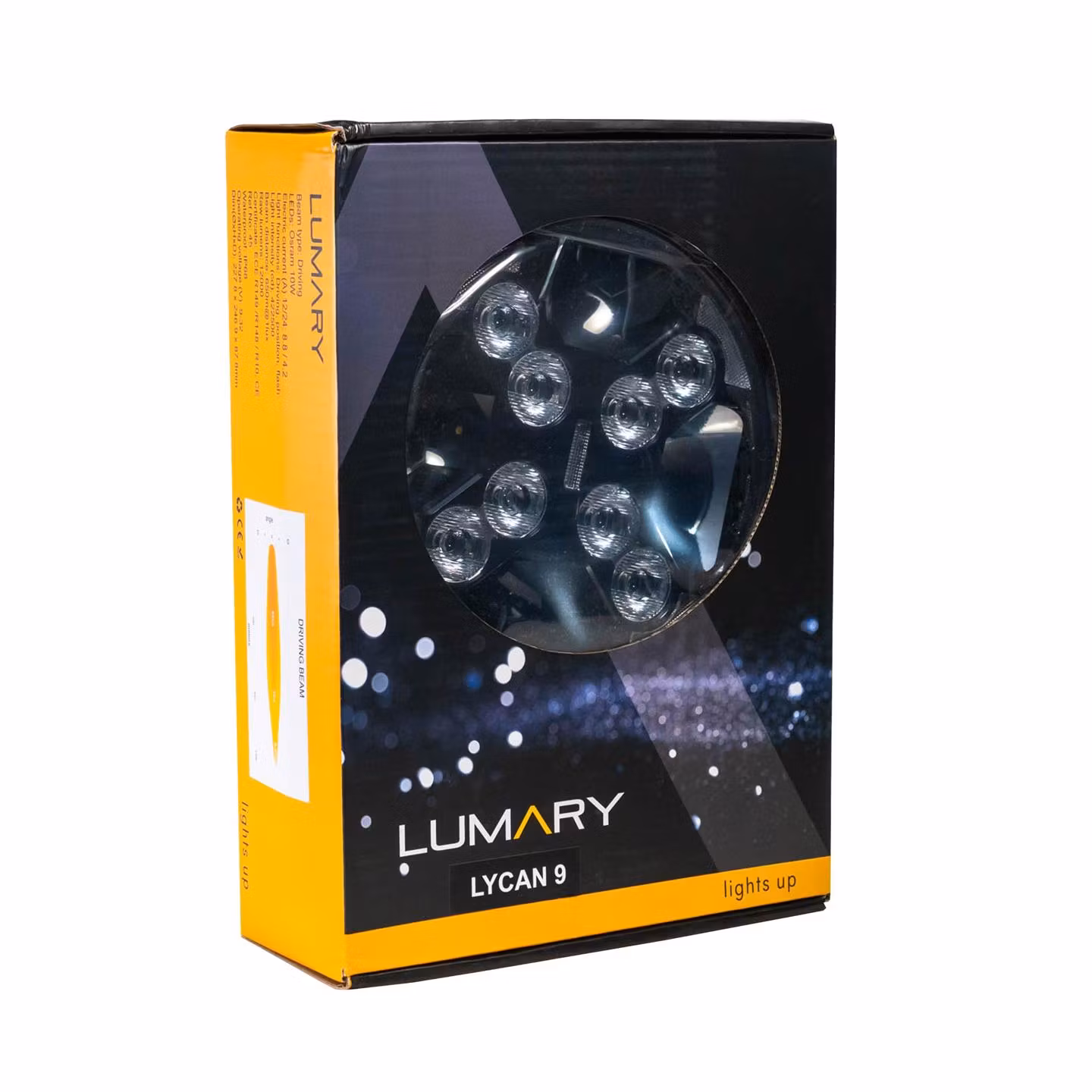 Lumary Lycan 9" ekstralys med 3 parklysfarger og varsellys.