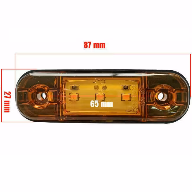 3LED Markeringslys Universal, Klart glass - Flere farger
