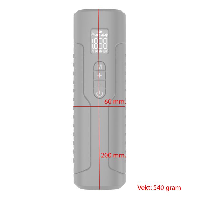 Typhoon Mini luftkompressor, Portabel og oppladbar