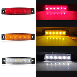 6LED Markeringslys universal, 10-30v - Flere farger
