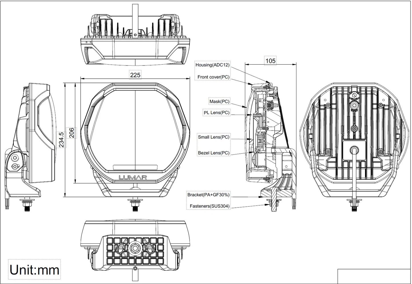 Lumary Illuminator 200 9" Boost, flere varianter