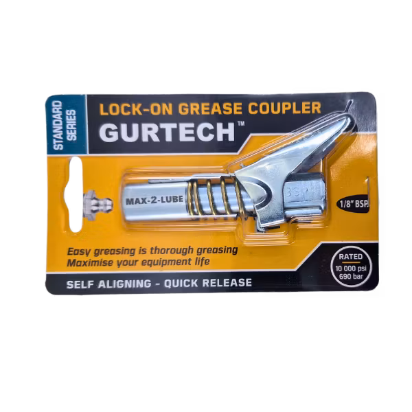Gurtech låsemunstykke for fettpresse