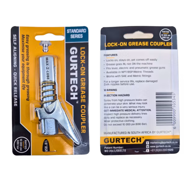 Gurtech låsemunstykke for fettpresse