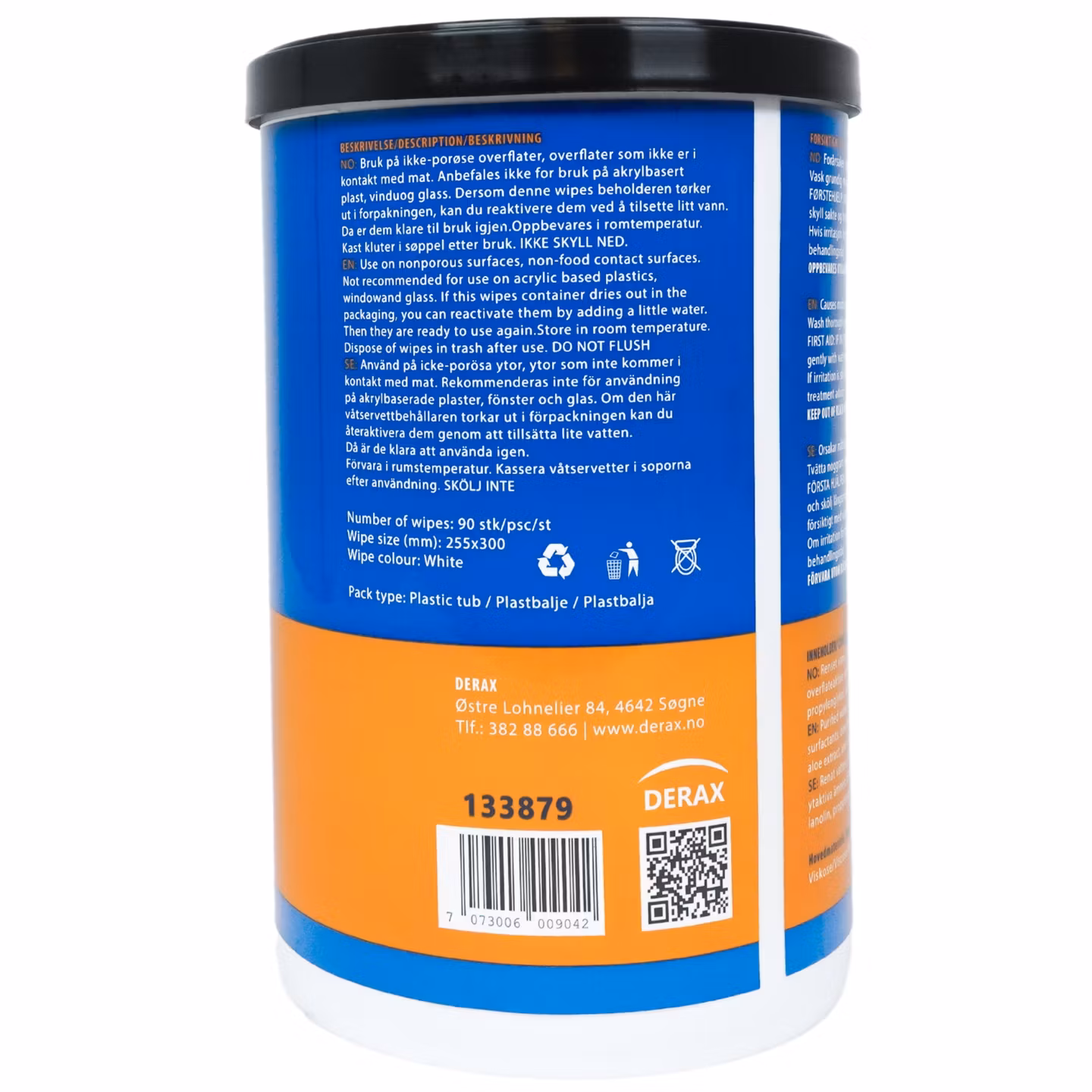 Derax Hand and Tool wipes 90stk