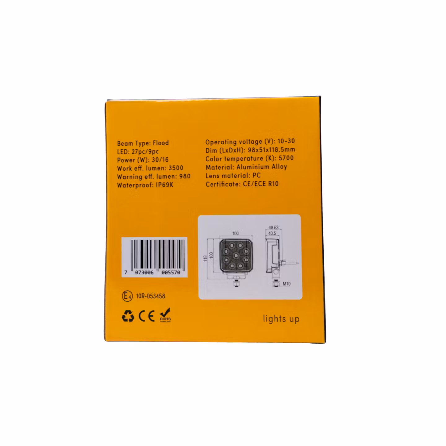 Lumary Econ Dual arbeidslys med varsellys