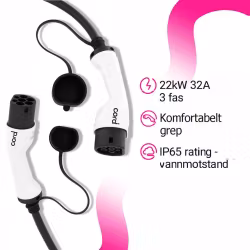 Cord Type 2 Ladekabel til Elbil - forskjellige lengder