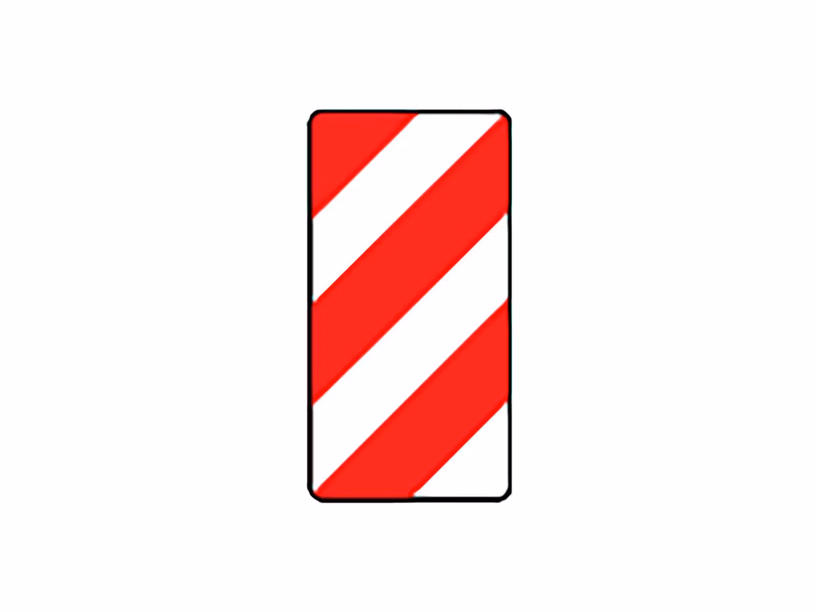 Skilt for markering av bredde - Rød/hvit - Høyre/venstre