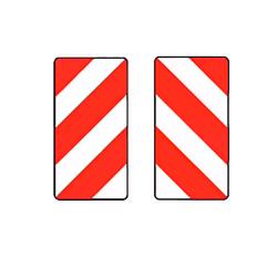 Skilt for markering av bredde - Rød/hvit - Høyre/venstre