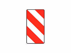 Skilt for markering av bredde - Rød/hvit - Høyre/venstre