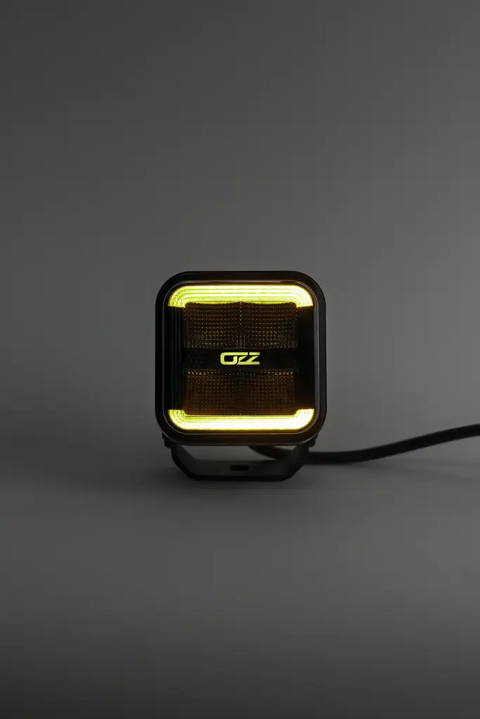 OZZ SQR 3" flood 60W arbeidslys med varsellys