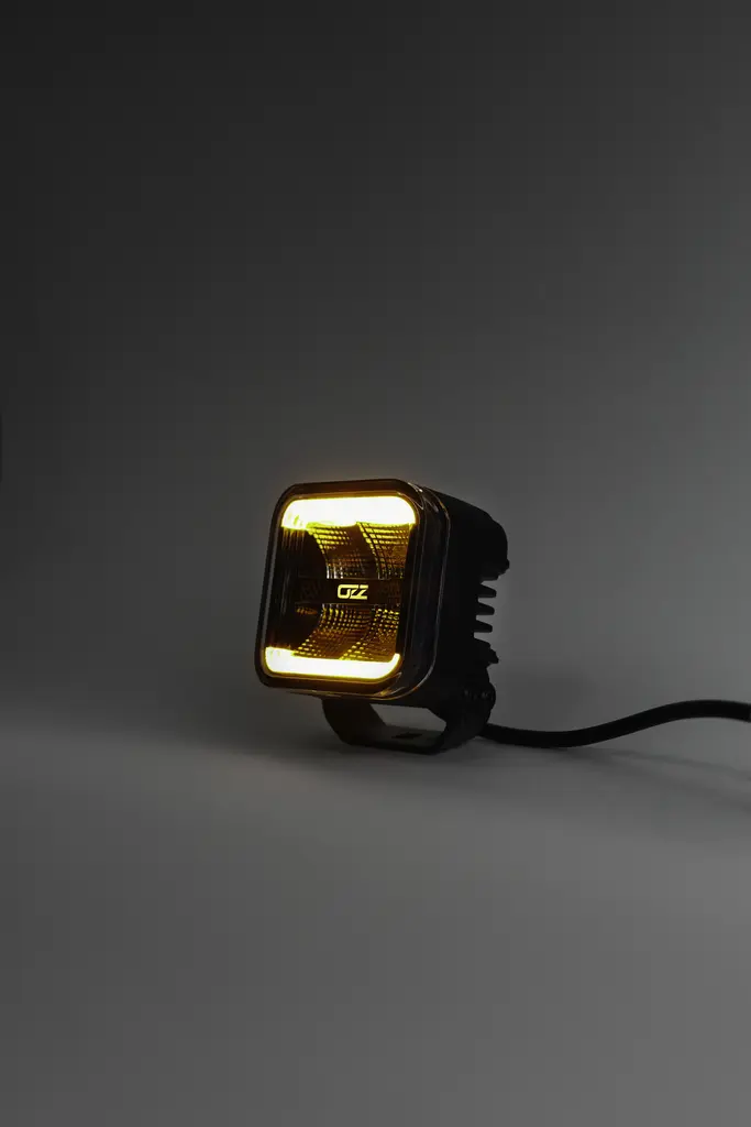 OZZ SQR 3" flood 60W arbeidslys med varsellys