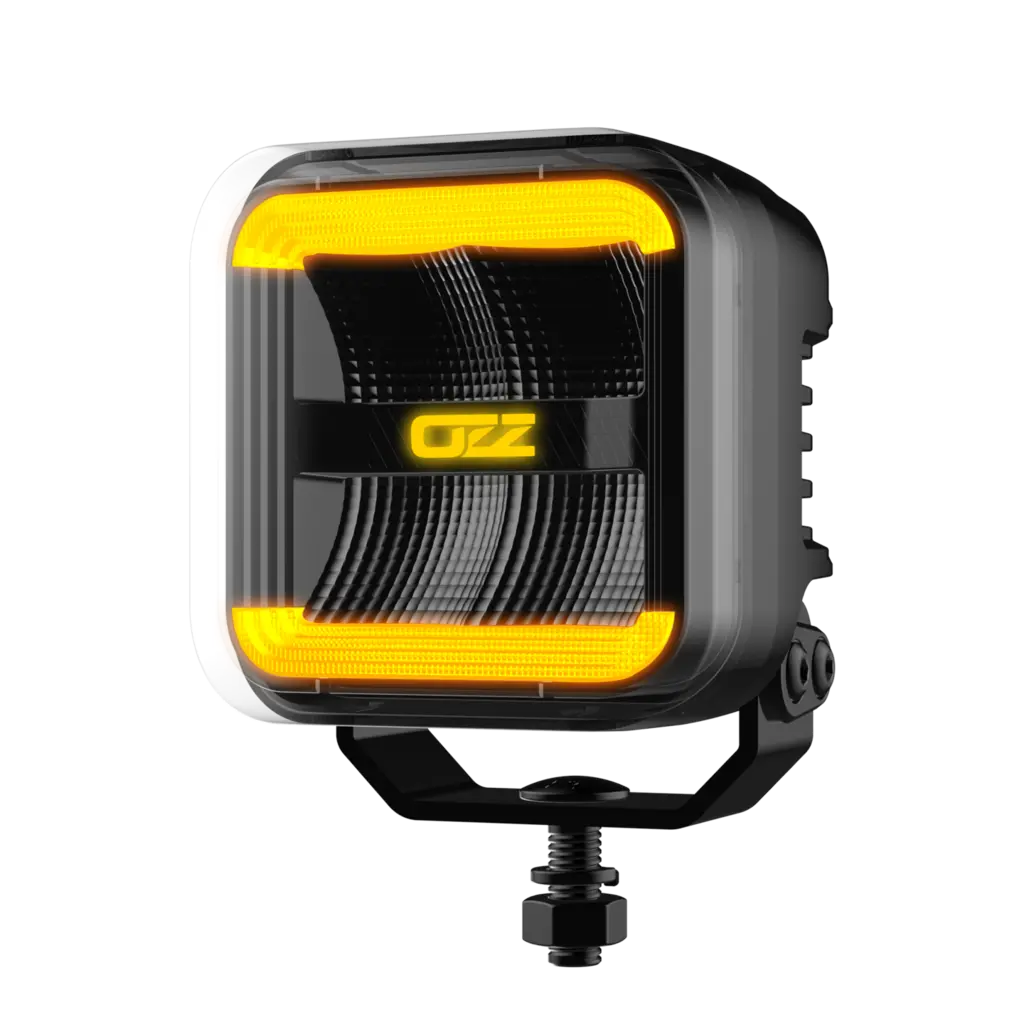 OZZ SQR 3" flood 60W arbeidslys med varsellys