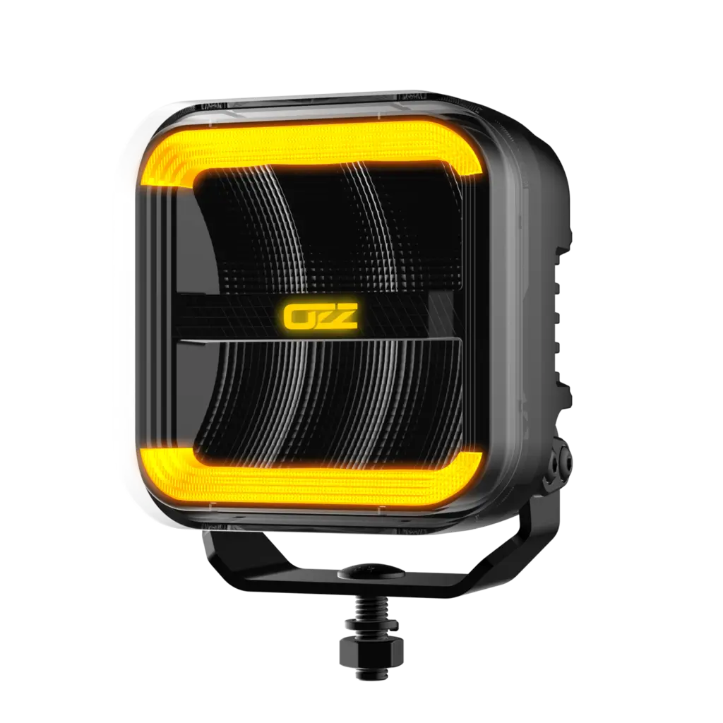OZZ SQR 5" flood 90W arbeidslys med varsellys