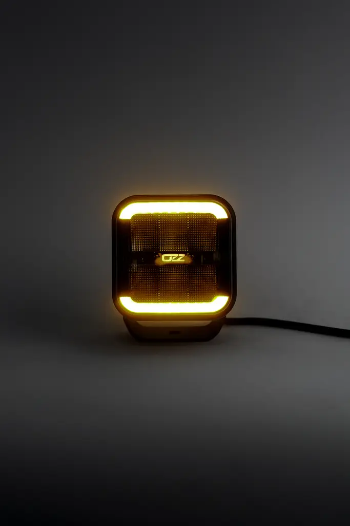 OZZ SQR 5" flood 90W arbeidslys med varsellys