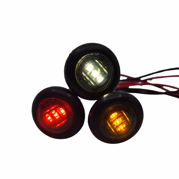 1LED E-godkjent Sotet Markeringslys universal runde 10-30volt, flere farger