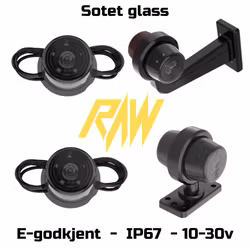 RAW LED-markeringslys gummiarm – sotet glass, løse eller med fot