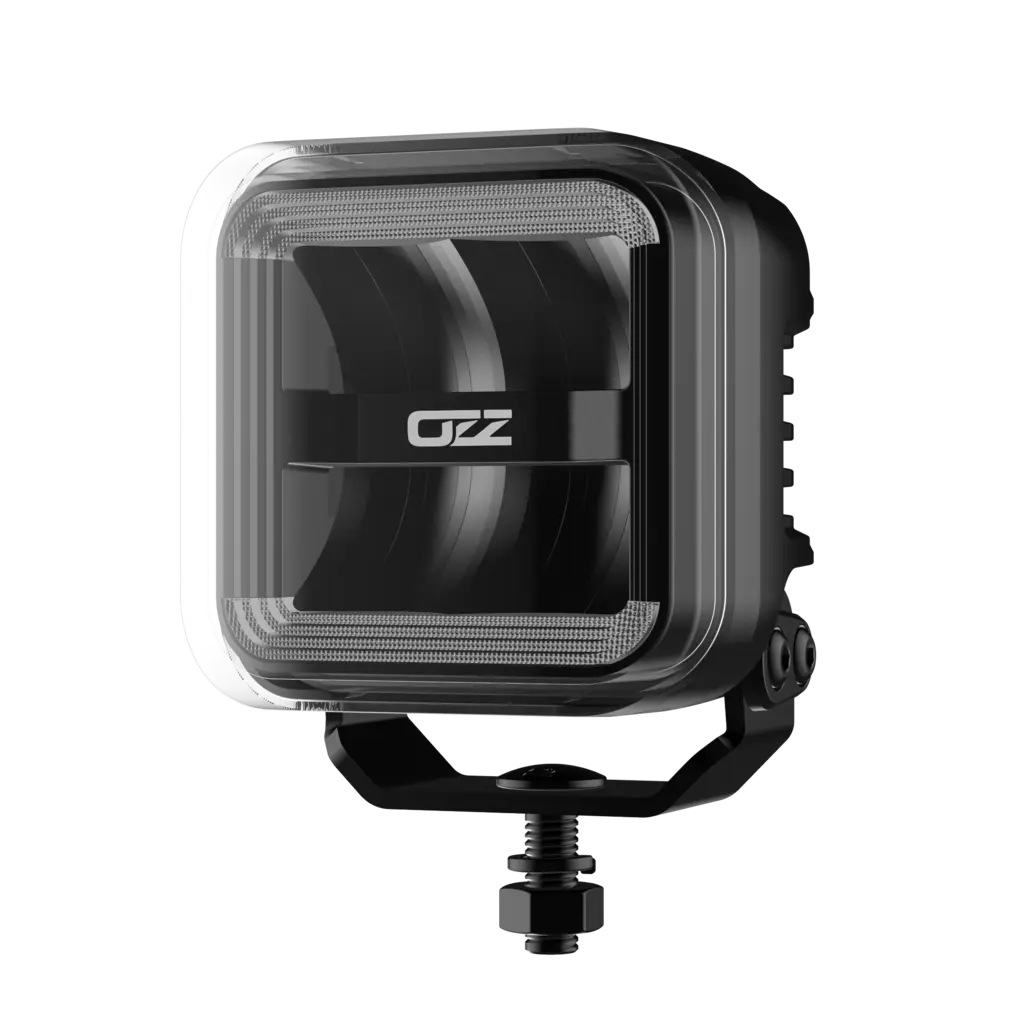 OZZ SQR 3" LED ekstralys med parklys – sort/hvitt hus