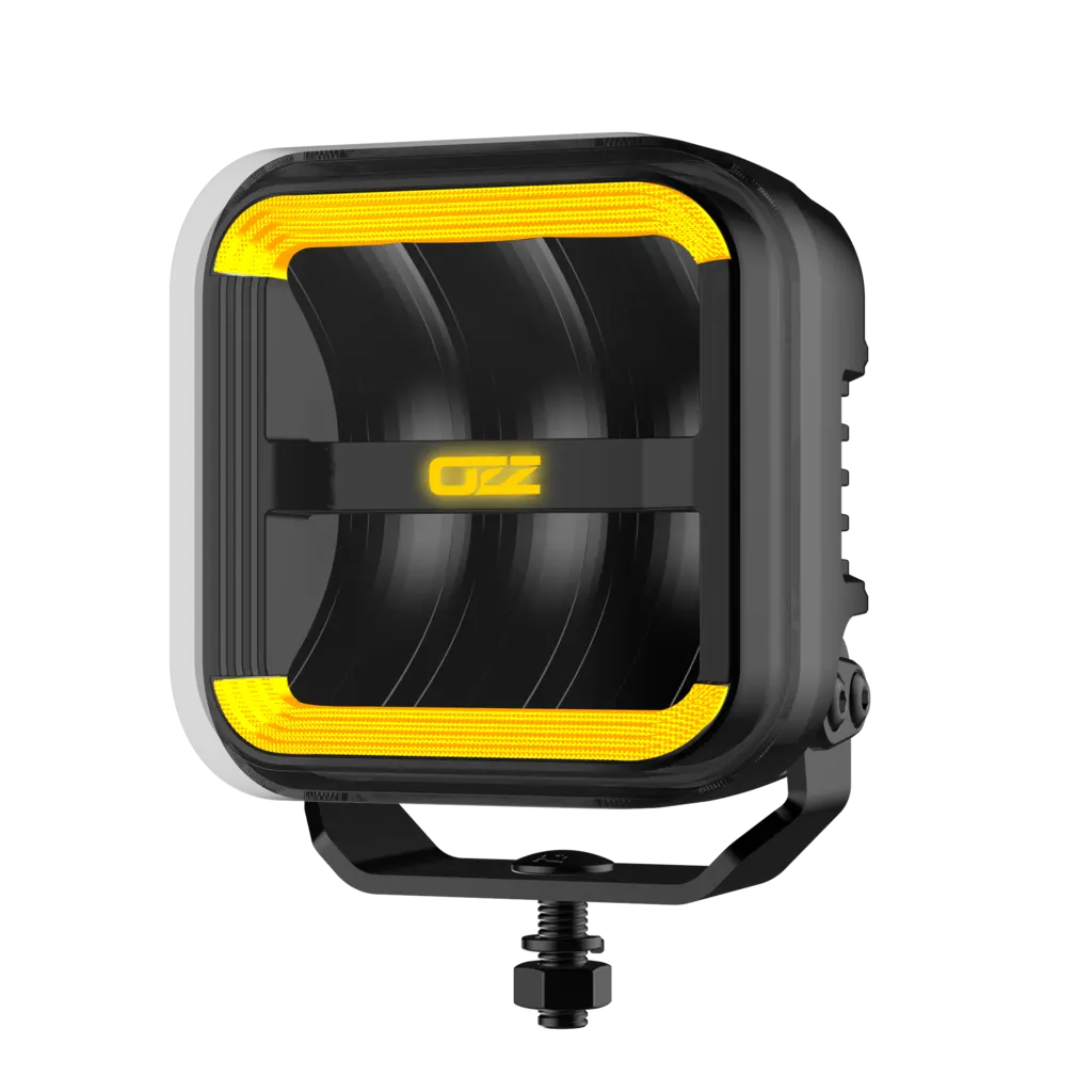 OZZ SQR 5" LED ekstralys med parklys – sort/hvitt hus