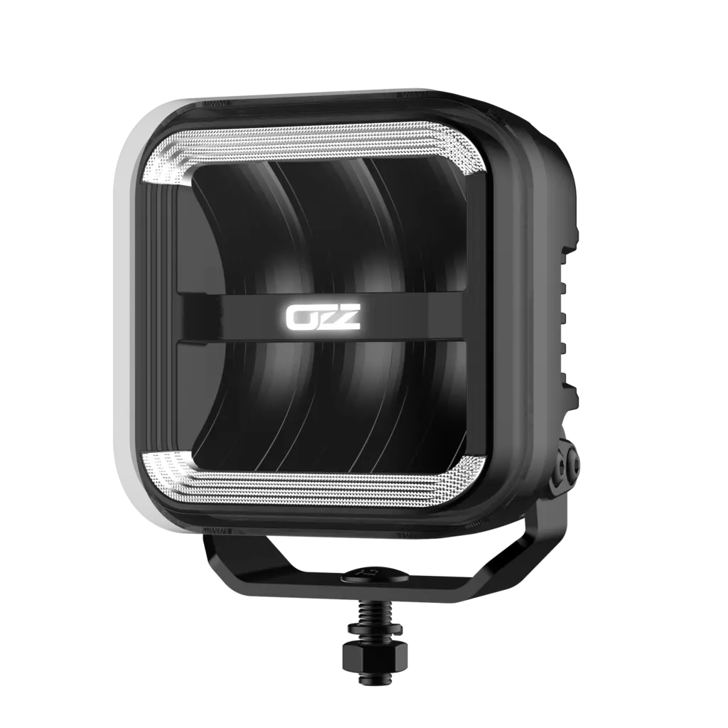 OZZ SQR 5" LED ekstralys med parklys – sort/hvitt hus