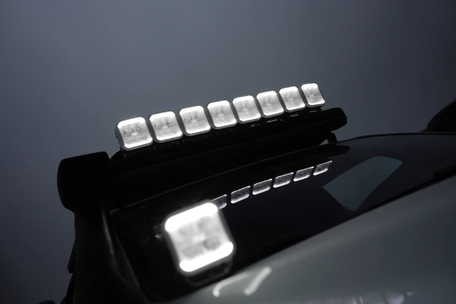OZZ SQR 5" LED ekstralys med parklys – sort/hvitt hus