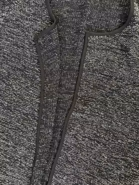 Lang cardigan Ofelia – sort/grå med glimmer, str. XXL