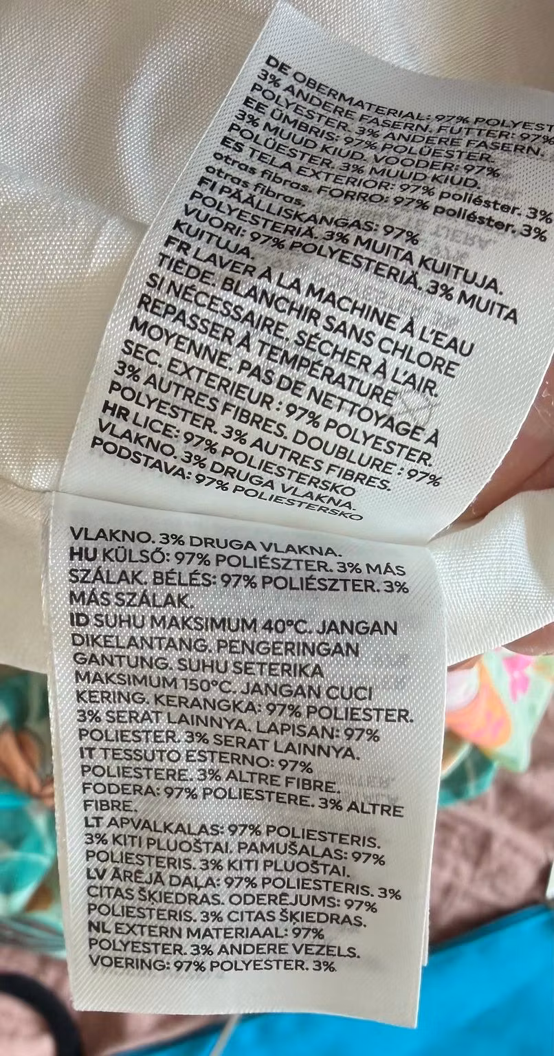 Materialemærkat for yderstof og for