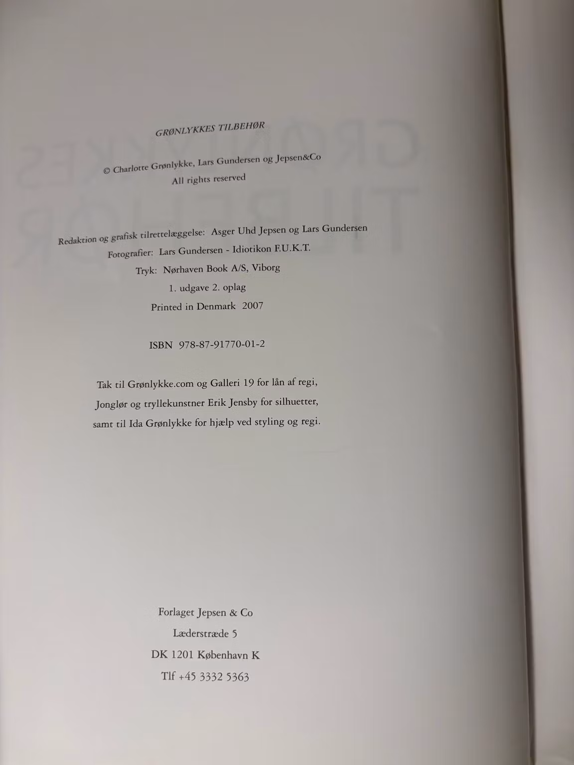 Grønlykkes Tilbehør – udgave og ISBN