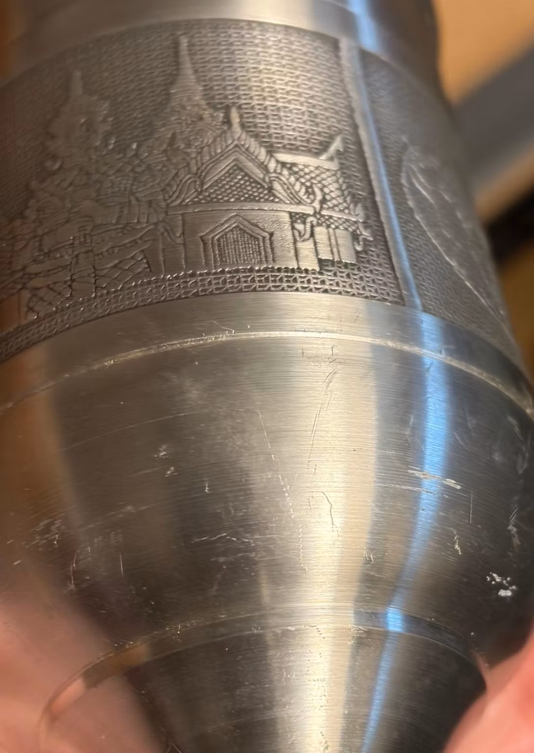 Originalfoto – Pokal Kings Pewter – håndlavet tinlegering fra Thailand, ca. 19 cm