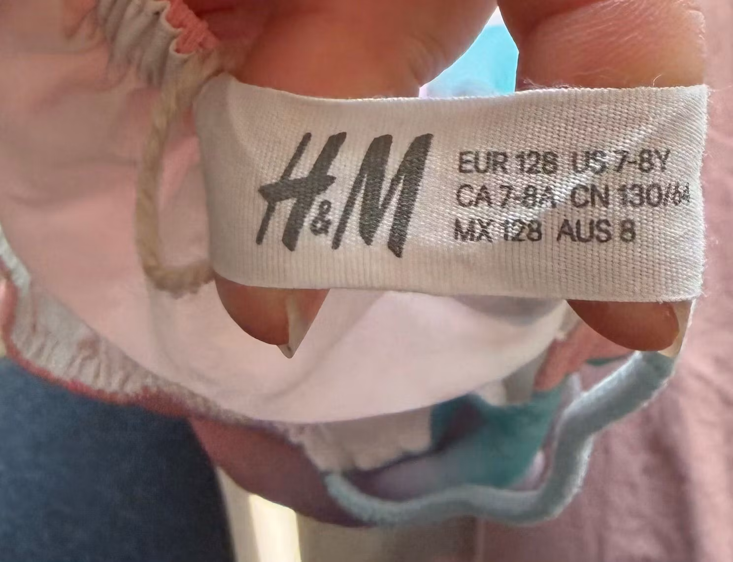 H&M pastelstribet kjole, str. 128 – originalfoto 5