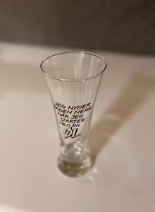 Ølglas med tekst - 18 cm