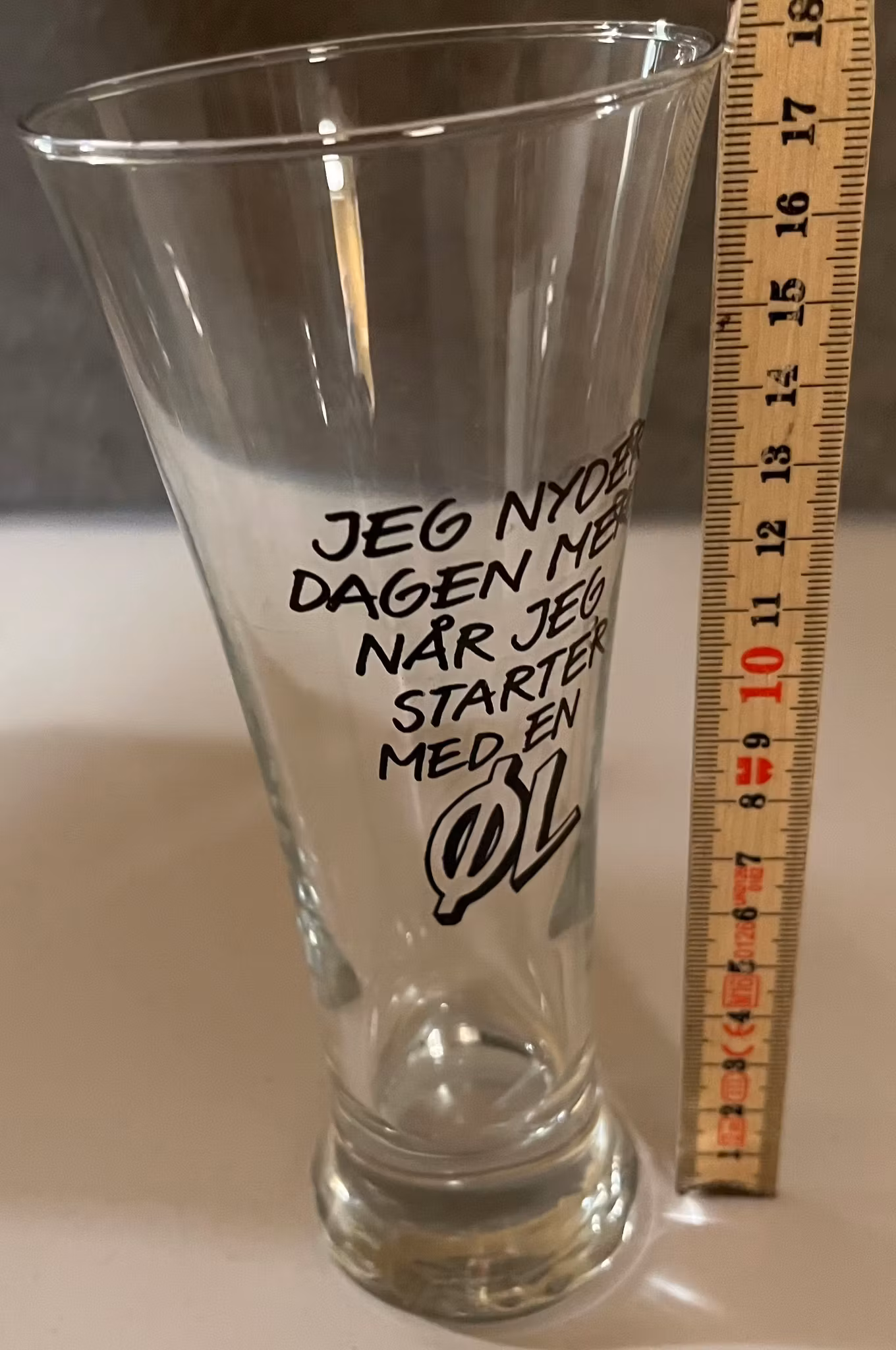 Ølglas med tekst - 18 cm
