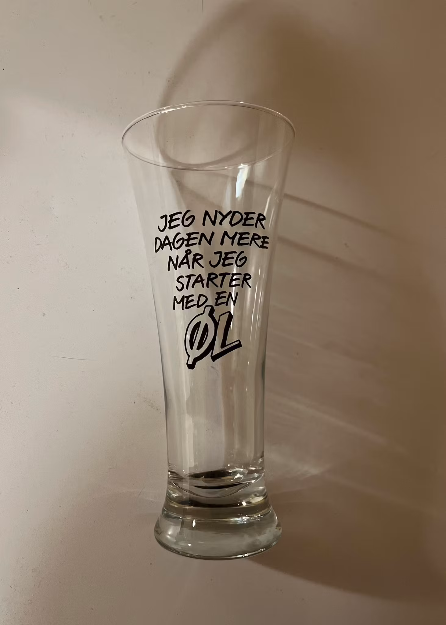 Ølglas med tekst - 18 cm