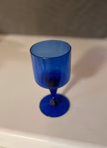 Blåt glas - 17 cm