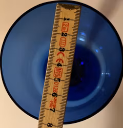 Blåt glas - 17 cm