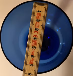 Blåt glas - 17 cm