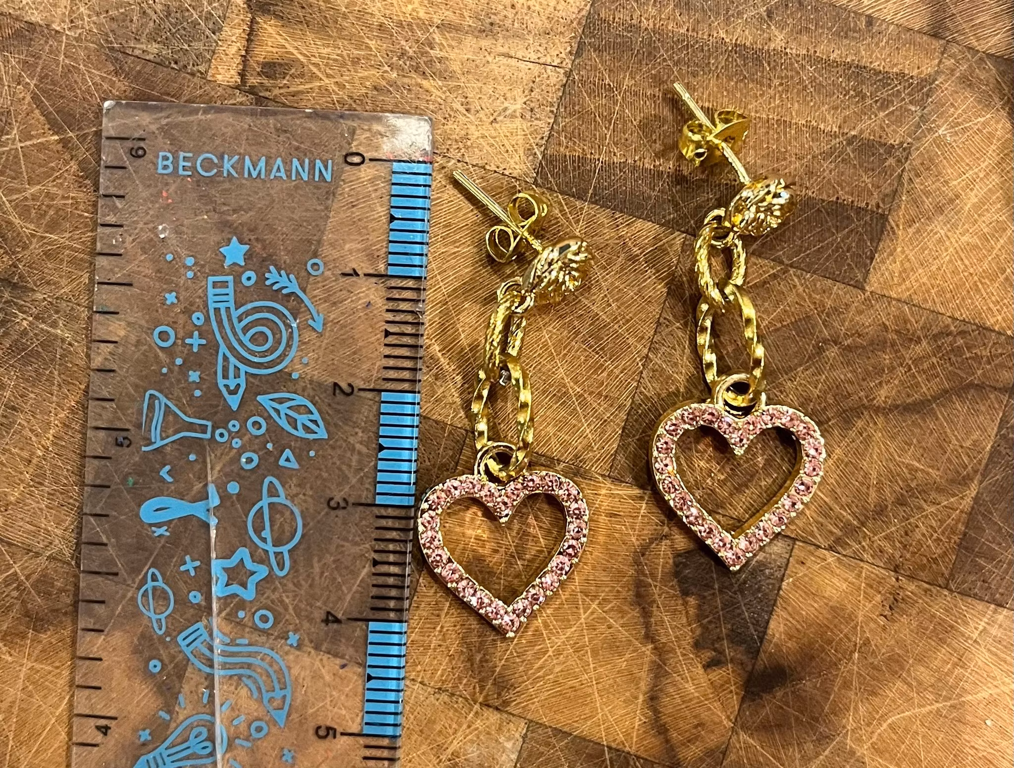 Pink crystalheart - 4 cm