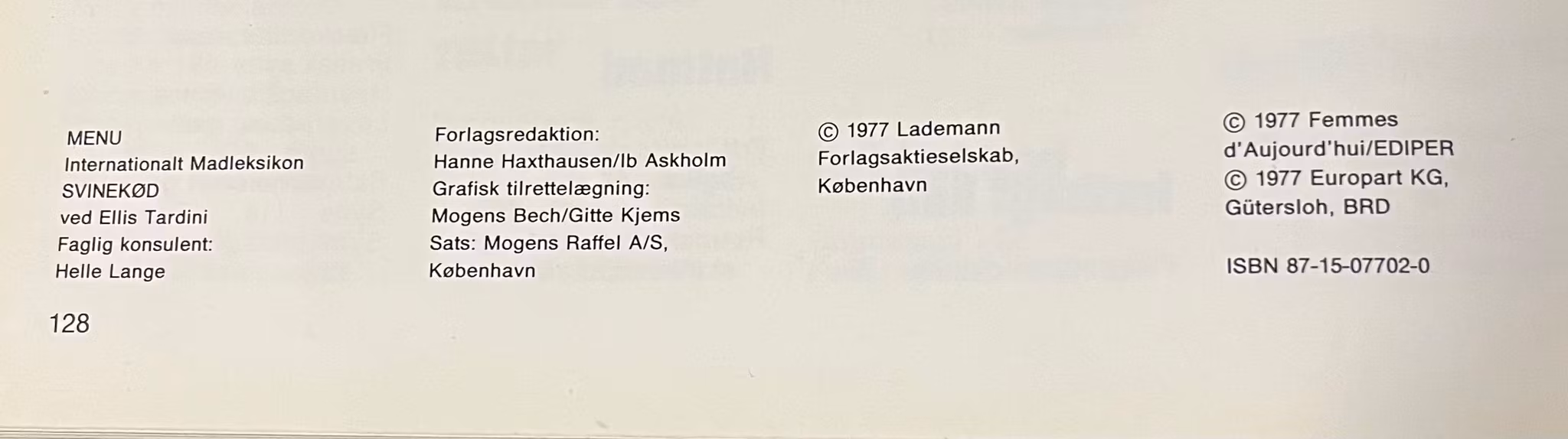 MENU - Svinekød