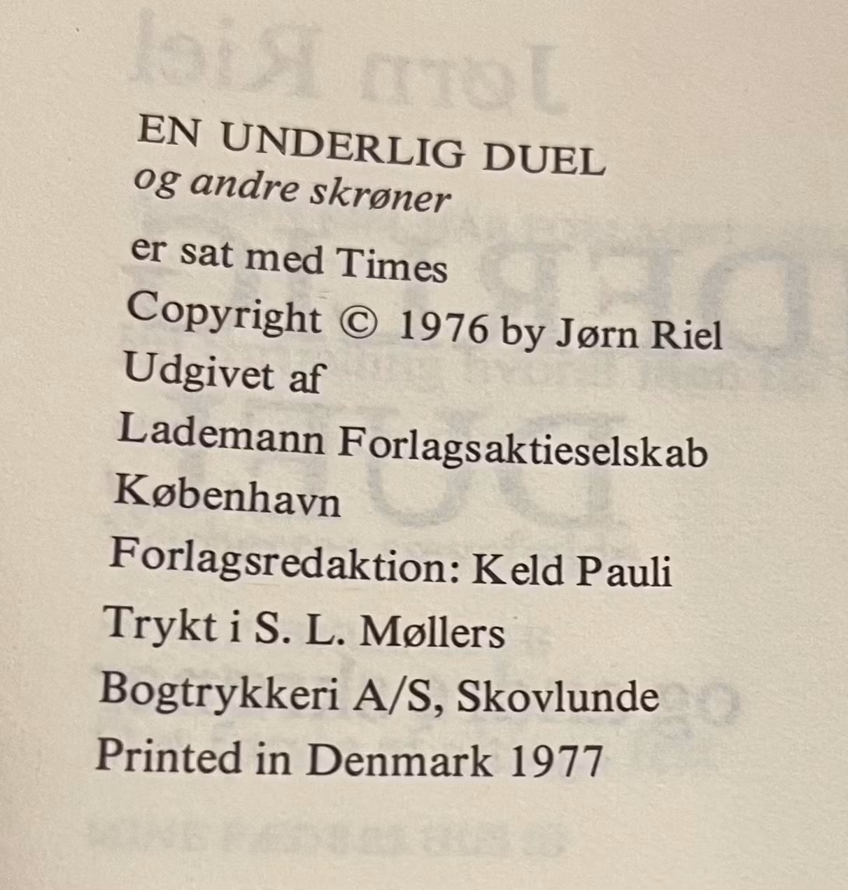 En underlig duel og andre skrøner