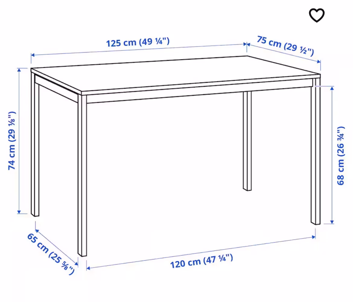 Ikea spisebord med 4 stole