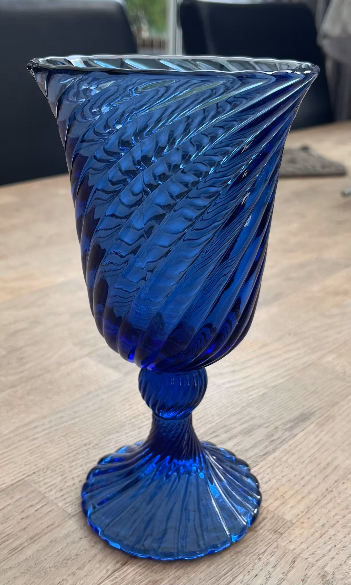 Vintage blå Glas - 22 cm